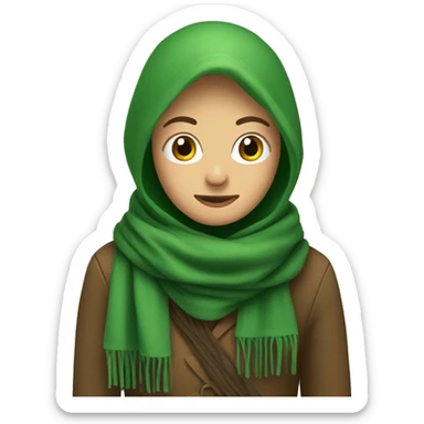 a nightingale in a green scarf sticker