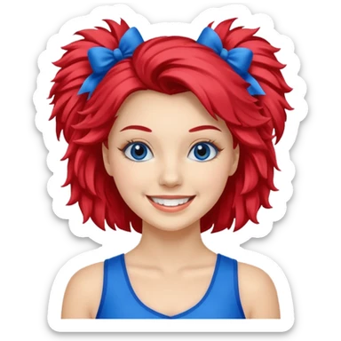 give me a cheerleader with blue pom poms sticker