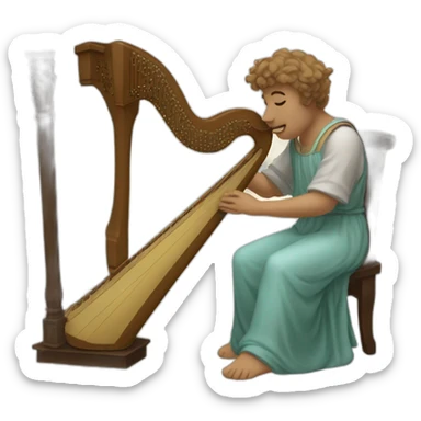 hippocrate doing harp sticker