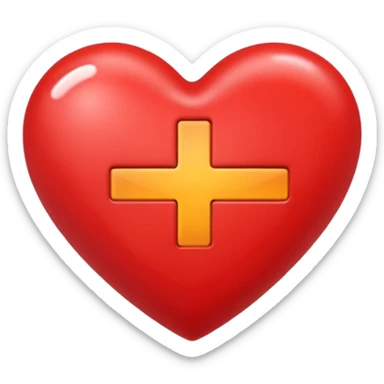 heart with addition sign on it sticker