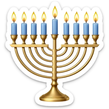 Hanukkah menorah white candles sticker