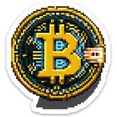 Bitcoin gold coin with B symbol sticker