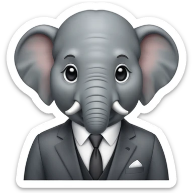 elephant mafia boss with suit and tie sticker