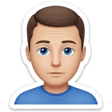 dad with very short shaved brown hair and blue eyes emoji sticker