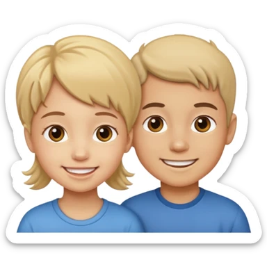 two kids light skin girl and a boy sticker