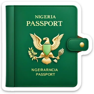 Green, Nigerian, Passport, with Eagle Logo sticker