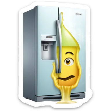 Fridge leaking water  sticker