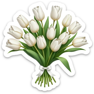 white tulip bouquet  sticker
