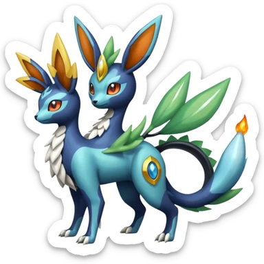 Meloetta-Zygarde-Flareon-Cresselia-Palkia-Dialga-Electrike-Manectric-Fakémon-fusion, full body sticker