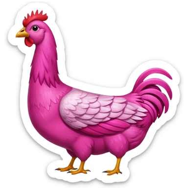 Gallina de pelaje rosa fuerte mezclada con una jirafa sin manchas sticker