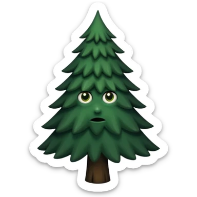sapin avec des yeux noirs luisants sticker