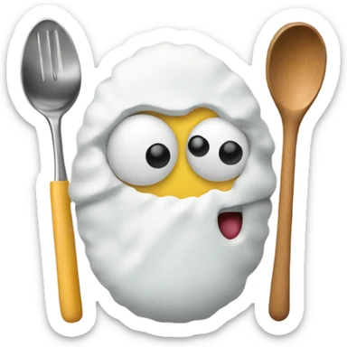 Emoji with a lighter and a spoon with sugar sticker