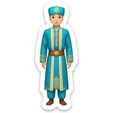 Kazakh man in full height in national dress sticker