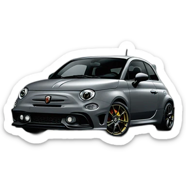 595 matte grey abarth sticker