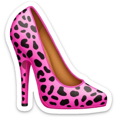 pink cheetah print heel sticker
