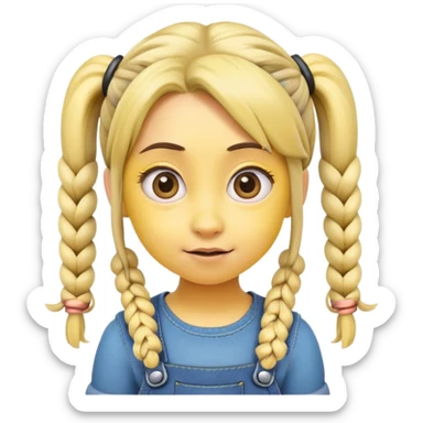 cute girl minion with pigtails sticker