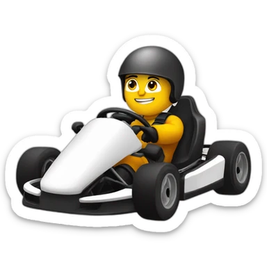 Karting avec un pilote noir sticker