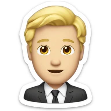 white guy with blond hair in a suit sticker