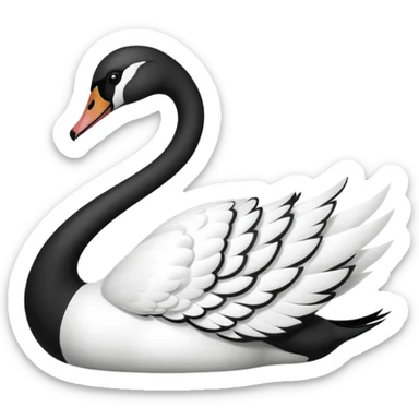 black and white swan sticker