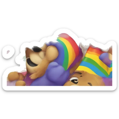 rainbow bear in strong colors sticker