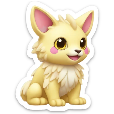 Cute cool beige yellow pink animal hybrid Fakemon full body sticker