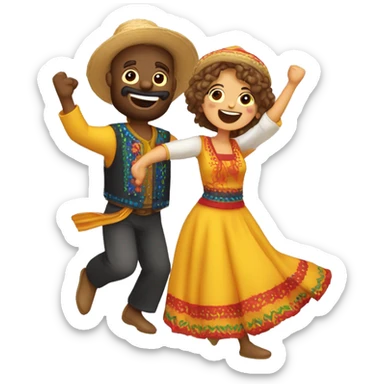 casal dançando quadrilha festa junina sticker