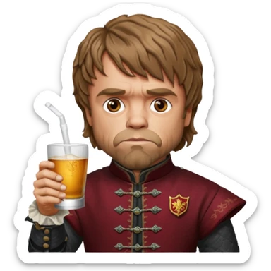 Tyrion lannister drinking with a smirk sticker