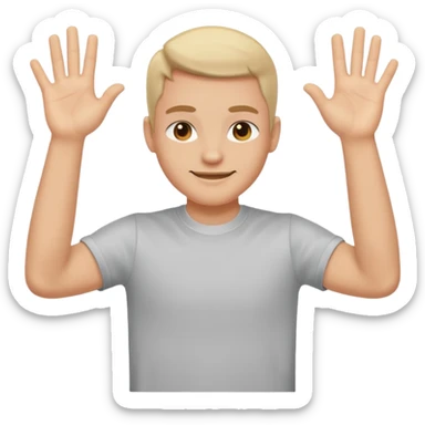 Not guilty hands up smirk sticker