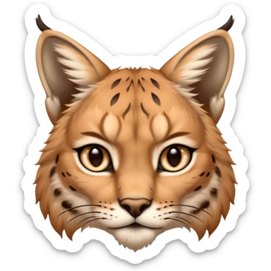 A high-resolution photo-realistic digital illustration of a majestic lynx, chest upward A high-resolution, photo-realistic digital illustration of a majestic young Eurasian lynx, shown from the shoulder upwards with lynx markings sticker