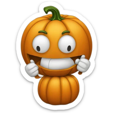 pumpkin shrugging with hands sticker