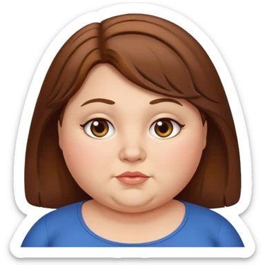 chubby lady with a brown hair sticker