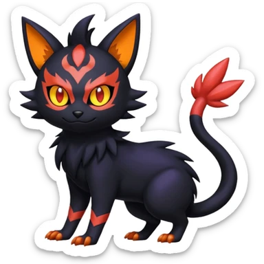 Noibat-Nargacuga-Litten-Torracat-fusion-Fakemon-Pokémon-creature  sticker