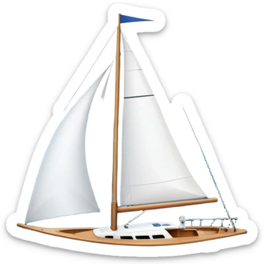 An icon featuring a sleek sailboat with billowing sails cutting through the waves. The design includes the boat's mast, a wind-filled sail, and water splashes, symbolizing the thrill and skill of sailing. Transparent background highlights the elegance and power of wind-driven sports. sticker