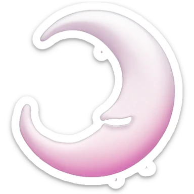 White crescent moon with sparkly pink clouds sticker