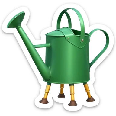 give me a watering can with legs. anthropomorphise the can sticker