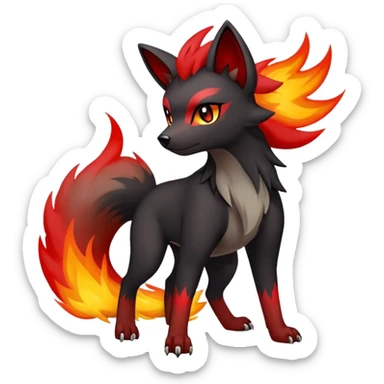 Zorua-Houndour-Fakémon-hybrid-creature (full body)  sticker