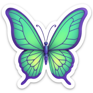 Add a glowing outline around the butterfly's wings, keeping the luminous #c0ff53 green, glowing highlights, magical particles, dreamy aura, fine elegant vein patterns, layered textures, ornamental details, and transparent background in a 3D cartoon, digital fantasy art style. sticker