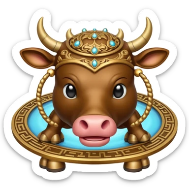 İnek kafalı ayakları olan satürn sticker