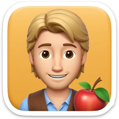 Crie um emoji 3D estilo Apple inspirado no personagem Flynn Rider (José) de Enrolados: pele clara, cabelo castanho, sorriso charmoso, sobrancelha arqueada, expressão confiante e divertida sticker