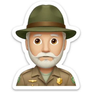 Male Park Ranger with white beard  sticker