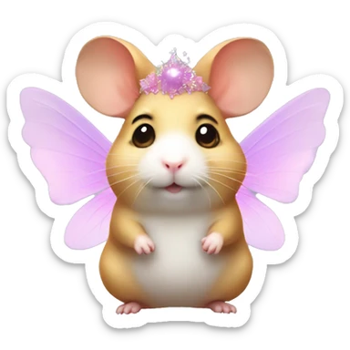 Cute Hamster wearing fairy wings and a tutu sticker