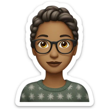 Girl, glasses, tall, Christmas, beautiful  sticker