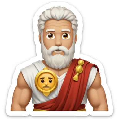 An emoji of the Greek god Zeus sticker