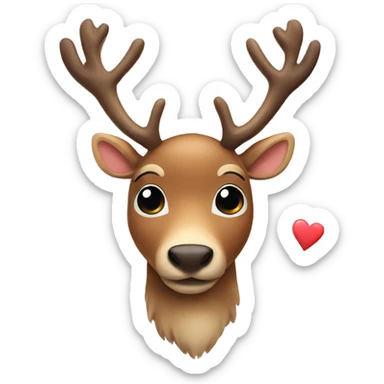 reindeer with love  sticker