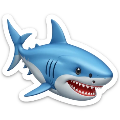 Un tiburón con zapatos azules  sticker