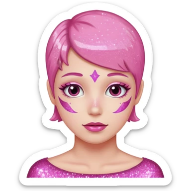 Pink glitter Gemini sticker