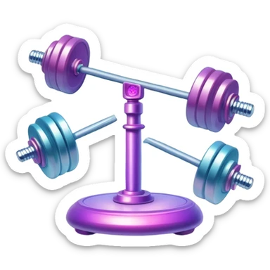 Mystical gym equipment with enchanted dumbbells, magical weight plates, and ethereal one-hour timer surrounded by energy aura and sparkles sticker