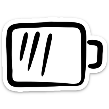 Low battery icon showing 10% power remaining sticker