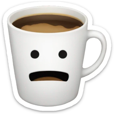 Face with coffee addiction sticker