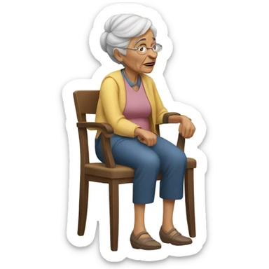 Grandma having backpain sticker
